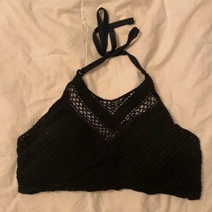 So black bikini crochet top, size 1x in childrens or womens xs